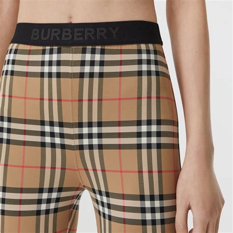 Shop Burberry Archive Check Leggings 